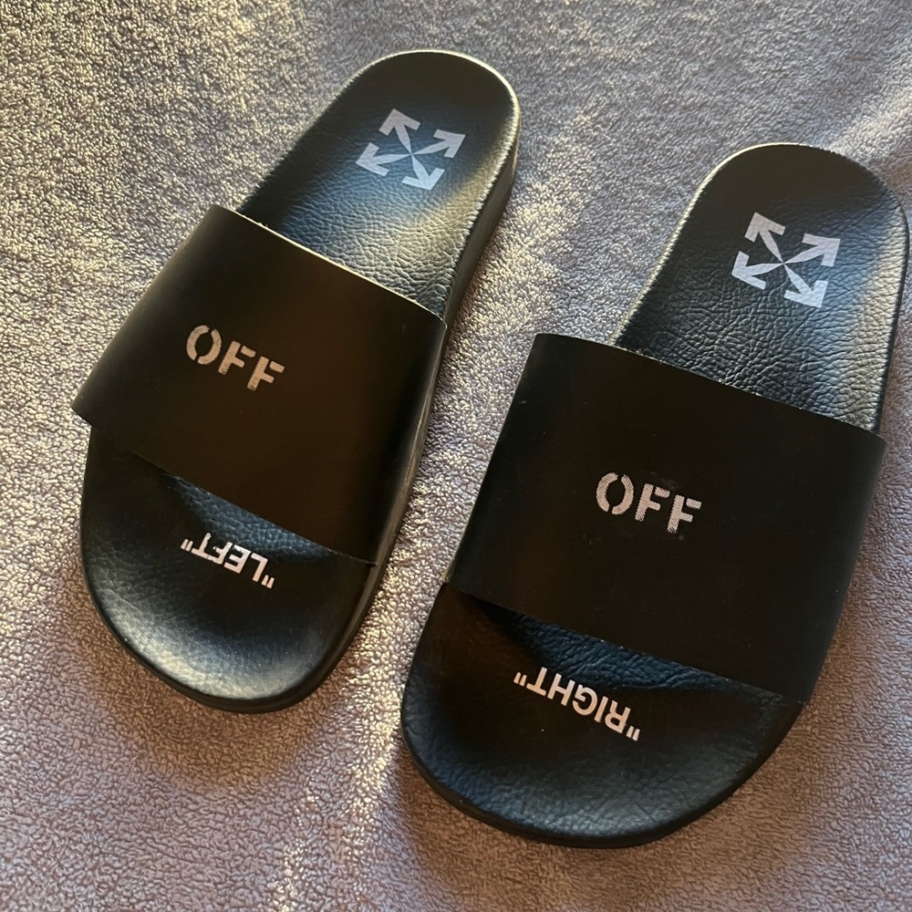 Off-White slides barley worn